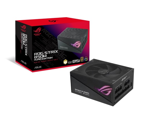 BAZAR - ASUS zdroj ROG STRIX 850W Gold Aura Edition, 850W, 80+ Gold, ARGB - Po opravě (Komplet)