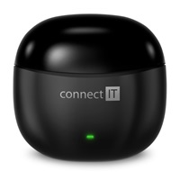 CONNECT IT Sluchátka True Wireless SonicBass, špunty do uší s mikrofonem, Bluetooth, černá