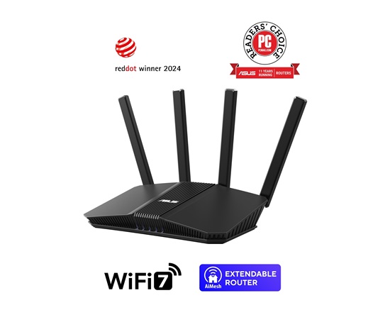 ASUS Router RT-BE58U WiFi 7, AiMesh, Dual Band, 1xWAN, 4xLAN