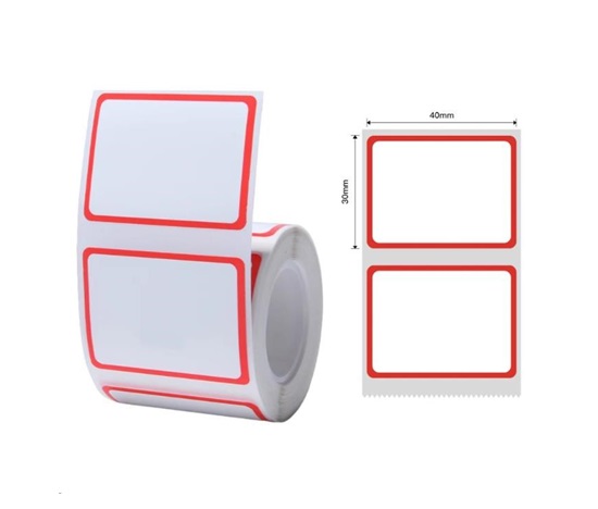 Niimbot štítky T 40x30mm 320ks Červený rámeček pro B21, B21S, B3, B1S