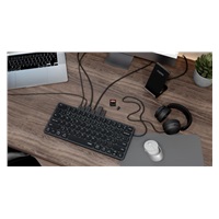 RAPOO Klávesnice UCK-6001 s 8v1 USB-C Hub, Drátová USB-C, CZ/SK, černá