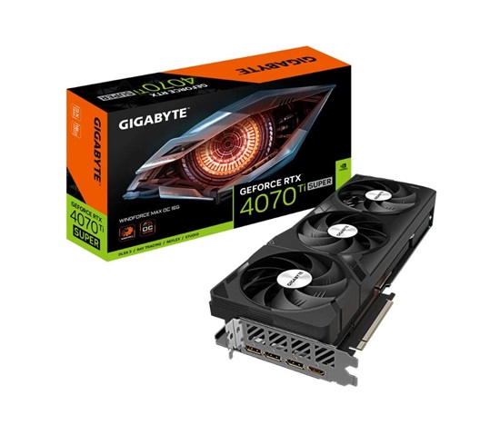 GIGABYTE VGA NVIDIA GeForce RTX 4070 Ti SUPER WINDFORCE MAX OC 16G, 16G GDDR6X, 3xDP, 1xHDMI