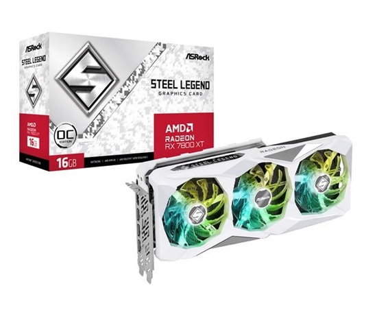 BAZAR - ASRock VGA AMD Radeon RX 7800 XT Steel Legend 16GB OC, RX 7800 XT, 16GB GDDR6, 3xDP, 1xHDMI - Poškozený obal (Ko