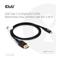 Club3D Kabel USB-C na DisplayPort 2.1, 10K60Hz, DSC1.2, UHBR10, 1m