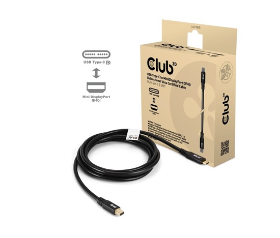 Club3D Kabel USB-C na MiniDisplayPort 2.1, 8K30Hz, DSC1.2, UHBR10, 2m