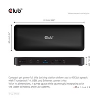 Club3D Dokovací stanice USB-C 16v1, 3xDP, 2xHDMI, 1xUSB-C, 3xUSB, 1xRJ45, 1x3.5mm, černá