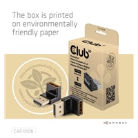 Club3D Adaptér DisplayPort na DisplayPort 1.4, 4K120Hz, 8K30Hz, 90°