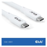 Club3D Kabel USB-C 4.0, 20Gbps, 4K60Hz, PD 240W, 2m, bílá