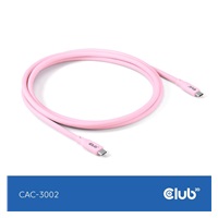 Club3D Kabel USB-C 4.0, 20Gbps, 4K60Hz, PD 240W, 2m, růžová