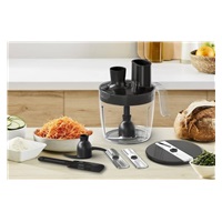 Tefal HB67G830 Quickchef+ 5v1 tyčový mixér, 1000 W, 20 rychlostí, tichý režim, plynulá regulace rychlosti, nerez / černá