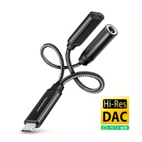 AXAGON ADA-HCPD, USB-C na 3.5mm jack - Hi-Res DAC audio adaptér, 384kHz/32bit, stereo, PD 60W 3A
