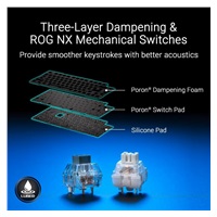 ASUS Klávesnice ROG Azoth Extreme, Mechanická, Bezdrátová BT, RF 2.4GHz, US, černá