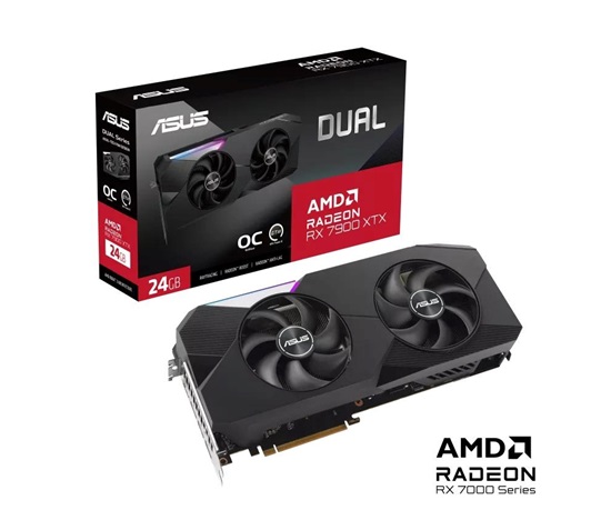 ASUS VGA AMD Radeon RX 7900 XTX DUAL, 24GB GDDR6, 3xDP, 3xHDMI