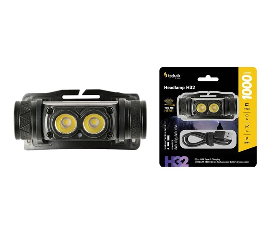 Technik Headlamp H32 nabíjecí čelovka kovová 1000lm