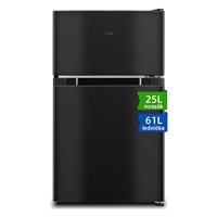 CHiQ kombi, mrazák nahoře, 86l (L 61l, M 25l), LowFrost, tm. metal. + 12 let záruka na kompresor (bez registrace)