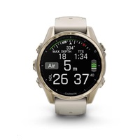 Garmin fenix® 8 – 43 mm, AMOLED, Sapphire, Soft Gold / Fog grey se silikonovým řemínkem, EU
