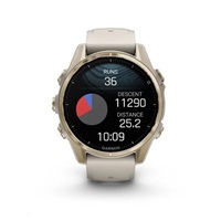 Garmin fenix® 8 – 43 mm, AMOLED, Sapphire, Soft Gold / Fog grey se silikonovým řemínkem, EU