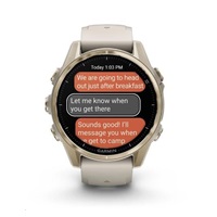 Garmin fenix® 8 – 43 mm, AMOLED, Sapphire, Soft Gold / Fog grey se silikonovým řemínkem, EU