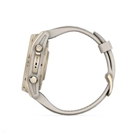 Garmin fenix® 8 – 43 mm, AMOLED, Sapphire, Soft Gold / Fog grey se silikonovým řemínkem, EU