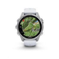 Garmin fenix® 8 – 43 mm, AMOLED, Silver / Whitestone se silikonovým řemínkem.