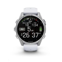 Garmin fenix® 8 – 43 mm, AMOLED, Silver / Whitestone se silikonovým řemínkem.