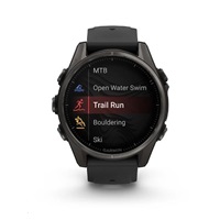 Garmin fenix® 8 – 43 mm, AMOLED, Sapphire, Carbon grey DLC titanium, Black / Pebble grey se silikonovým řemínkem, EU