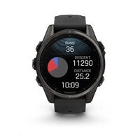 Garmin fenix® 8 – 43 mm, AMOLED, Sapphire, Carbon grey DLC titanium, Black / Pebble grey se silikonovým řemínkem, EU