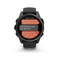 Garmin fenix® 8 – 43 mm, AMOLED, Sapphire, Carbon grey DLC titanium, Black / Pebble grey se silikonovým řemínkem, EU