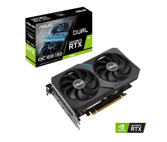 BAZAR - ASUS VGA NVIDIA GeForce RTX 3060 DUAL V2 OC 12G, 12G GDDR6, 3xDP, 1xHDMI - Po opravě (Bez příslušenství)