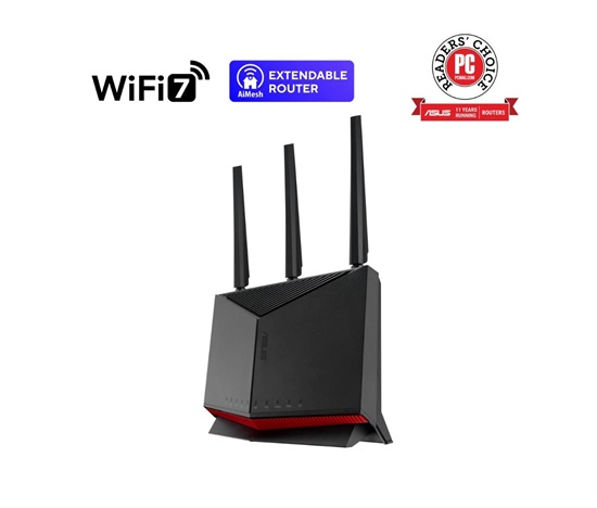 ASUS Router RT-BE86U, Herní WiFi7 Router, AiMesh, 2xWAN, 3xLAN, 1xUSB 3.2