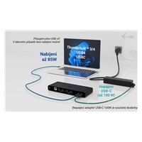 i-tec Universal Dual 4K Display Docking Station, Power Delivery 85W + i-tec USB-C Charger 100W