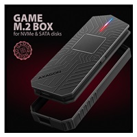 AXAGON EEM2-GAM, USB-C 10Gbps - NVMe & SATA SSD GAME M.2 box, bezšroubkový