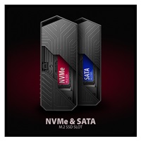 AXAGON EEM2-GAM, USB-C 10Gbps - NVMe & SATA SSD GAME M.2 box, bezšroubkový