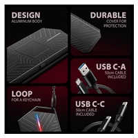 AXAGON EEM2-GAM, USB-C 10Gbps - NVMe & SATA SSD GAME M.2 box, bezšroubkový