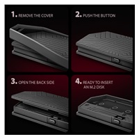 AXAGON EEM2-GAM, USB-C 10Gbps - NVMe & SATA SSD GAME M.2 box, bezšroubkový