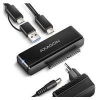 AXAGON ADSA-FPX, USB-C 10Gbps - SATA 6G, 2.5"/3.5" SSD/HDD FAST PORT X adaptér, vč. AC napáječe