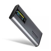 AXAGON EEM2-SD2 USB-C 10Gbps - M.2 NVMe & SATA SSD kovový DISPLAY box, bezšroubkový