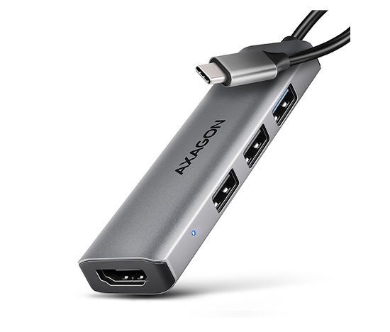 AXAGON HMC-H3A, USB 5Gbps hub, 3x USB-A, HDMI 4k/30Hz, kabel USB-C 15cm