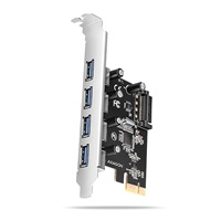 AXAGON PCEU-430RS, PCIe řadič, 4x USB 5Gbps port, SATA napájení, Renesas PD720201, SP