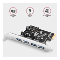 AXAGON PCEU-430RS, PCIe řadič, 4x USB 5Gbps port, SATA napájení, Renesas PD720201, SP