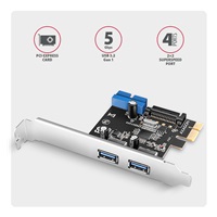 AXAGON PCEU-232RS, PCIe řadič, 2+2x USB 5Gbps port, SATA napájení, Renesas PD720201, SP & LP