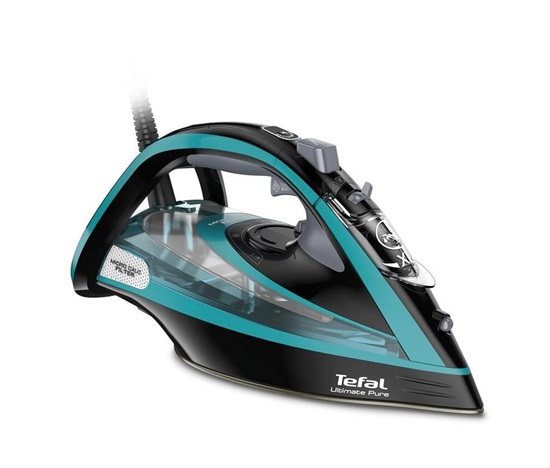 Tefal Ultimate Pure FV9844E0 napařovací žehlička, 3200 W, funkce Anti Drip, automatické vypínání, tyrkysová