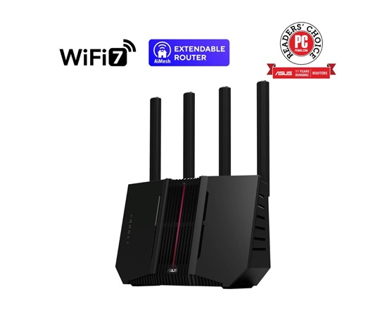 ASUS Router RT-BE92U, WiFi7 Router, AiMesh, 2x WAN, 3x LAN, 1x USB 3.2