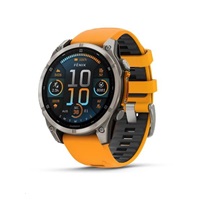 Garmin fenix® 8 – 47 mm, AMOLED, Sapphire, Titanium s Orange/Graphite silikonovým řemínkem, EU