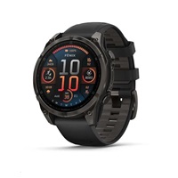 Garmin fenix® 8 – 47 mm, AMOLED, Sapphire, Carbon grey DLC titanium s Black/Gray silikonovým řemínkem, EU