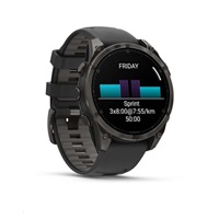 Garmin fenix® 8 – 47 mm, AMOLED, Sapphire, Carbon grey DLC titanium s Black/Gray silikonovým řemínkem, EU