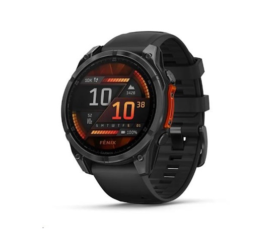 Garmin fenix® 8 – 47 mm, AMOLED, Slate grey a Černý silikonový řemínek