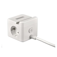 Viking síťový adaptér YC23H, 2x 230 V, 1x USB-A, 2x USB-C, dotykové světlo, funkce stojánku, bílá
