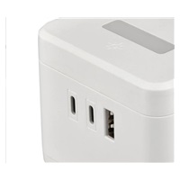 Viking síťový adaptér YC23H, 2x 230 V, 1x USB-A, 2x USB-C, dotykové světlo, funkce stojánku, bílá