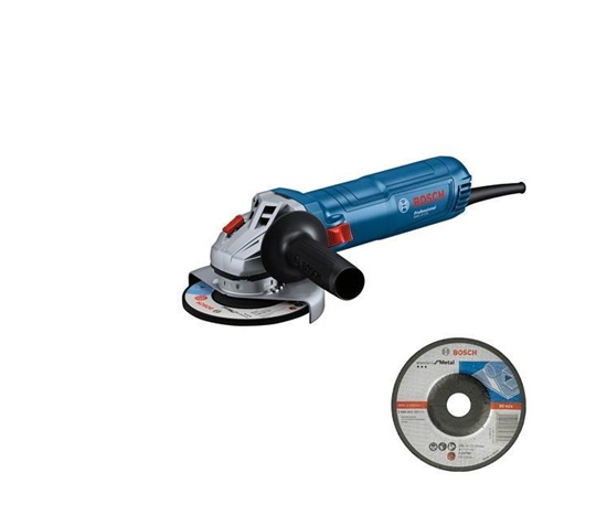 Bosch GWS 12-125 úhlová bruska, 1200 W, 11.000 ot/min, aretovatelný spínač, hrubovací kotouče